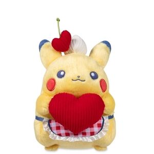 Pokemon Pikachu Plush with Heart - Yellow, Red, Blue